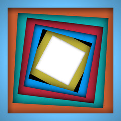 Plakaty  Colorful paper square and frame background