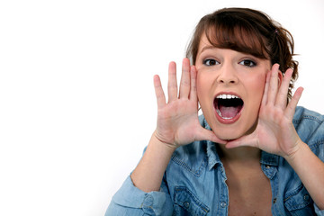 woman shouting