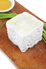 dairy food : feta white cheese cube