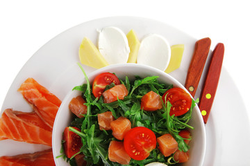 green salad in white bowl