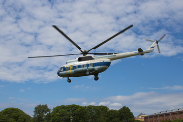 Fototapeta na wymiar helicopter take-off
