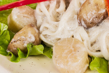 Popular Japanese Dish, with scallops and mushrooms