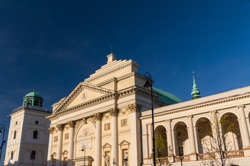 Fototapeta na wymiar Warsaw, Poland. Saint Anne neoclassical church in Old Town quart
