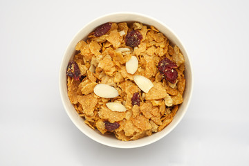 Close up of muesli on bowl