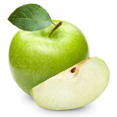 Green apples Isolated on a white background