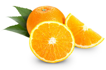 Orange fruit isolated on white background