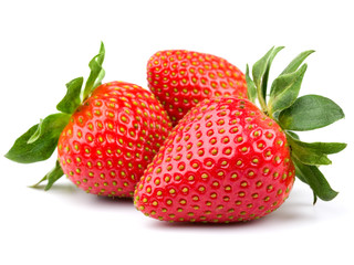 Fresh strawberry isolated on white background. Studio macro