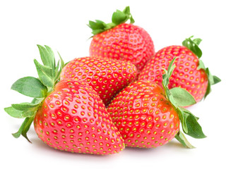 Fresh strawberry isolated on white background. Studio macro
