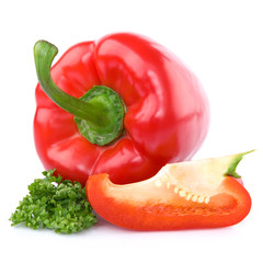 fresh sweet pepper isolated on white background
