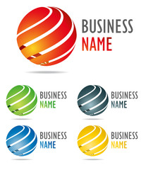 3D business logo color globe design