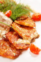 potato pancakes with meat