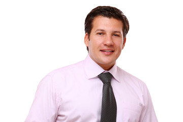 senior full length businessman isolated on white background