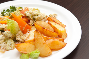 roasted potatoes with vegetables