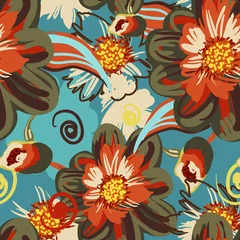 Fototapeten seamless floral pattern © Suriko