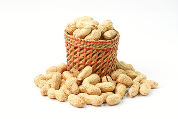 Peanut on white background