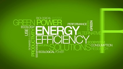 Green Power energy efficiency solutions tag cloud animation
