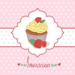 Cupcake invitation background