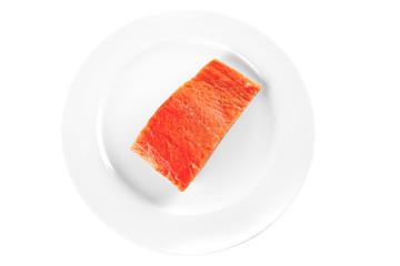 smoked salmon on white plate