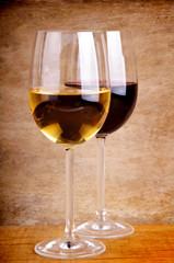 red and white wine