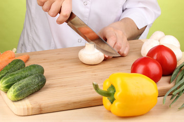 Chopping food ingredients