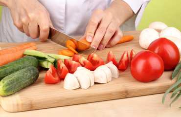 Chopping food ingredients