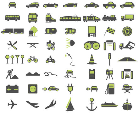 Green Traffic Symbols