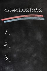 Blank list of conclusions