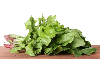 spinach on wooden