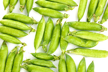 Green peas isolated on white