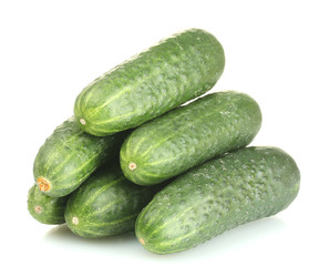 fresh cucumbers isolated on white