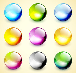 Set of color glossy spheres