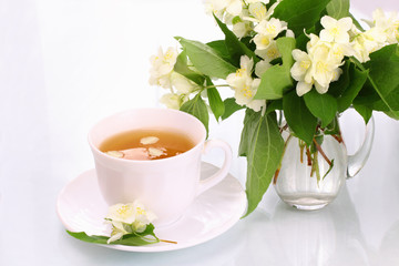 Jasmine tea and flowers