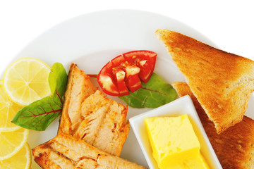 roast salmon and butter