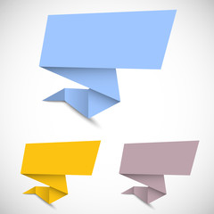 Three origami banners