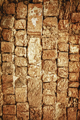 cracked vintage stone wall