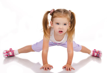 Gymnast cute little girl isolated © svetamart