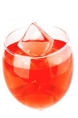 wine and ice cubes