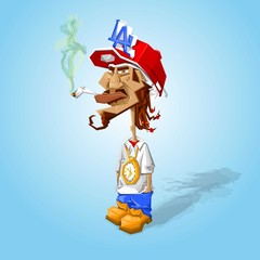 Fototapeta premium urban rapper hanging around, chilling,vector character