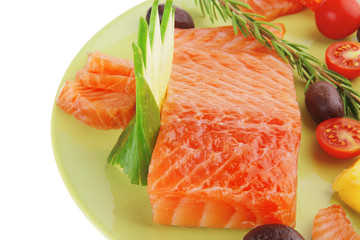 smoked salmon fillet and tomatoes