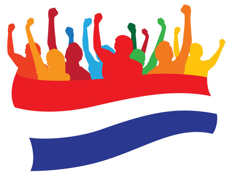 Netherlands fans vector illustration