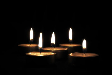 Candles on black background 2