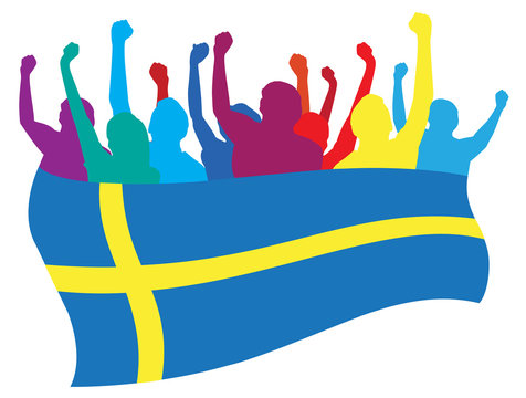 Sweden fans vector illustration