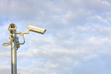 cctv camera watching to viewers  and other side