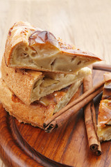 baked food : apple pie cuts