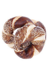 hot mixed pretzels topped by sesame