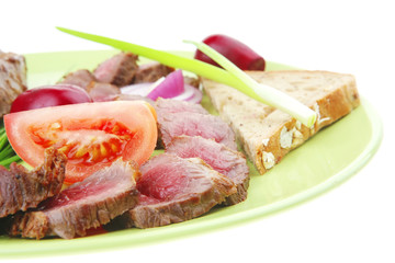 main course : grilled fat meat