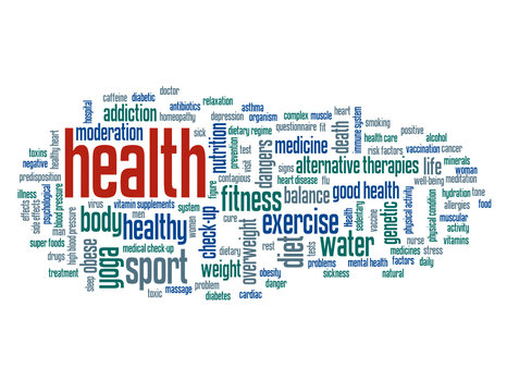 "HEALTH" Tag Cloud (exercise fitness medicine sport good form)