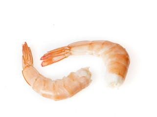 shrimps close up on white