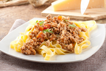 Fettuccine with meat sauce