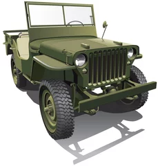 Peel and stick wall murals Military army jeep